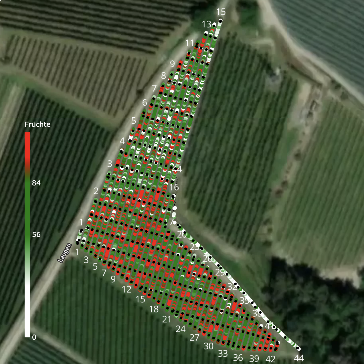 Karte mit Behangdichte-Analyse