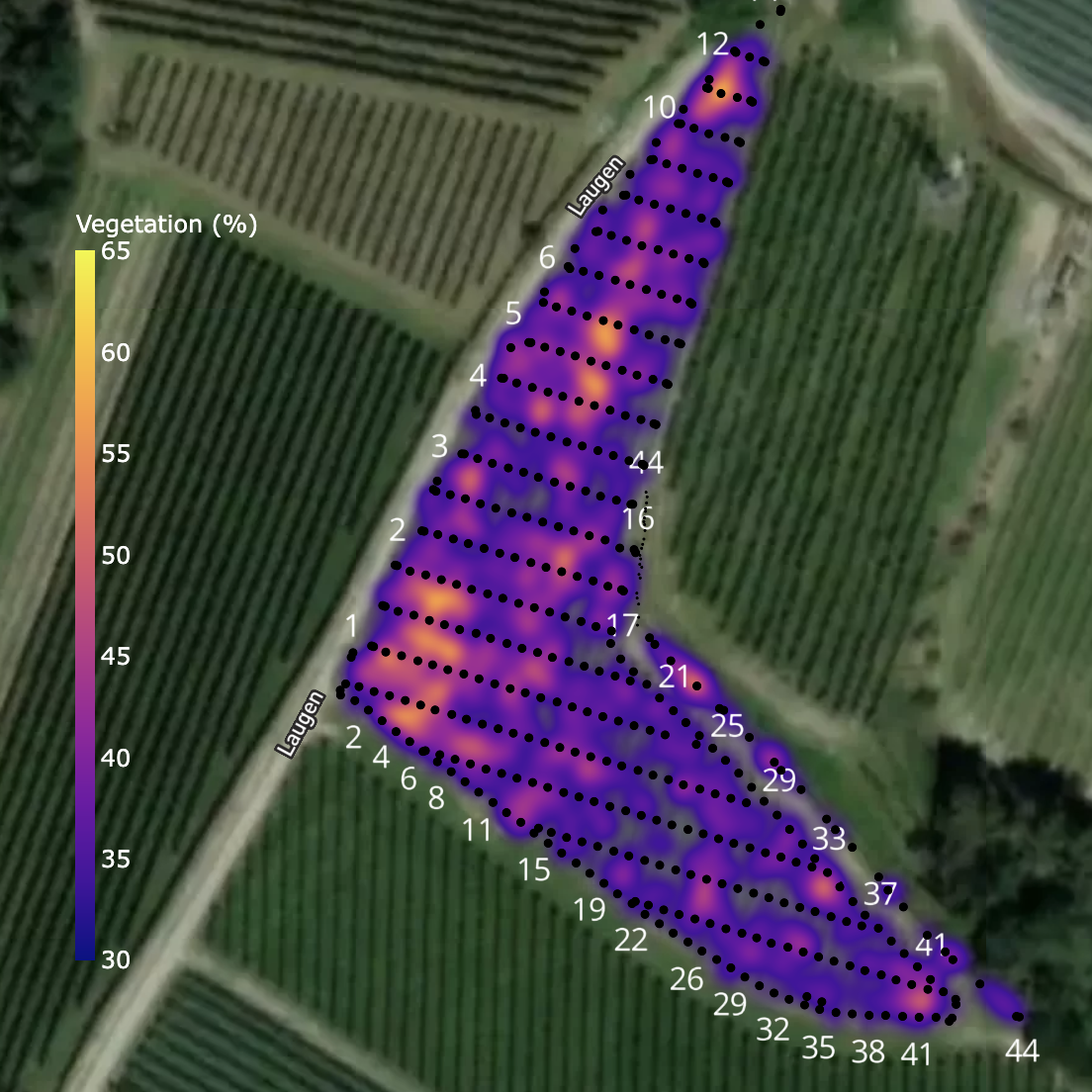 Heatmap-Ansicht eines Feldes